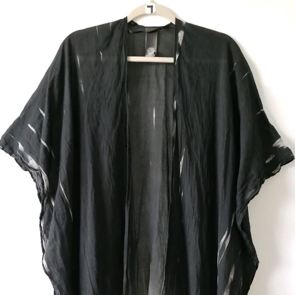 Vince Camuto Womens Black Tasseled Hem Kaftan Style Swim Cover Up Size 0 - Picture 2 of 6